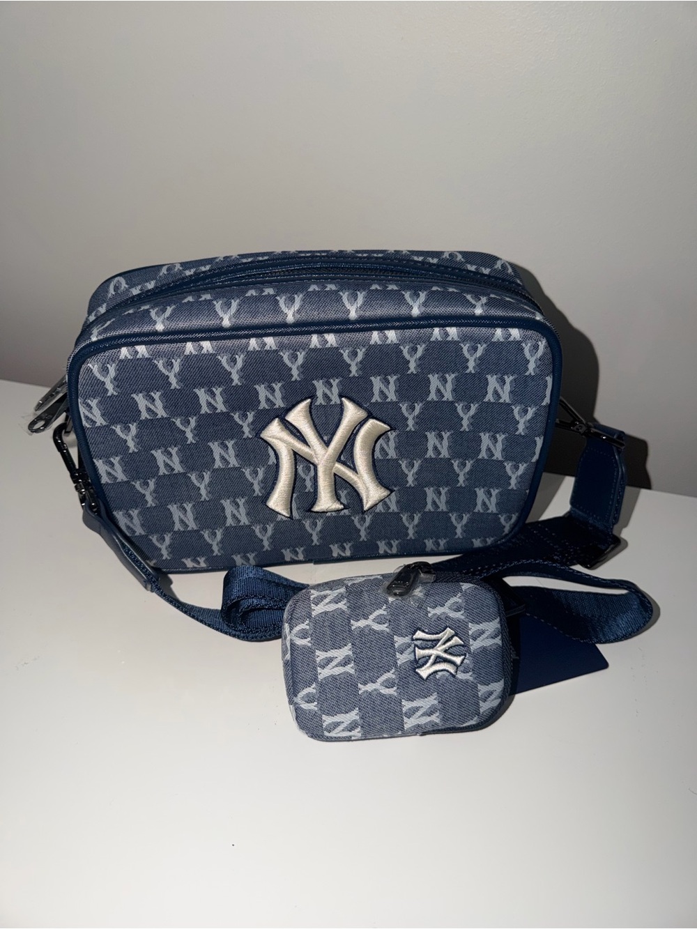 MLB New York Yankees monogram jacquard crossbody bag